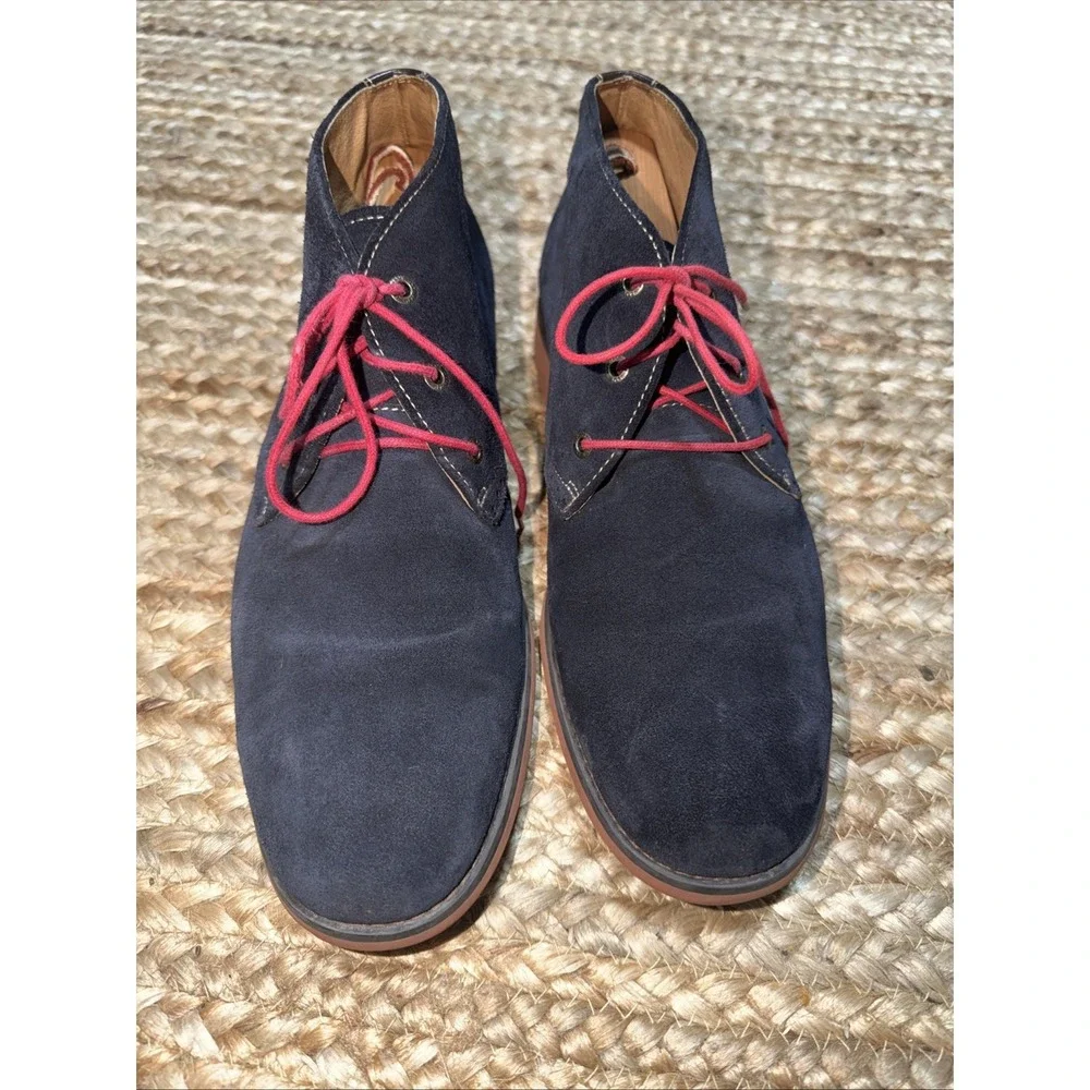 Johnston & Murphy blue suede Chukka boots lace up shoes ankle booties Size 9
